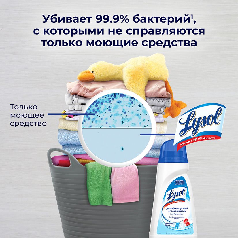 Ополаскиватель для белья Lysol Свежесть белья, дезинфицирующий, 450 мл ...