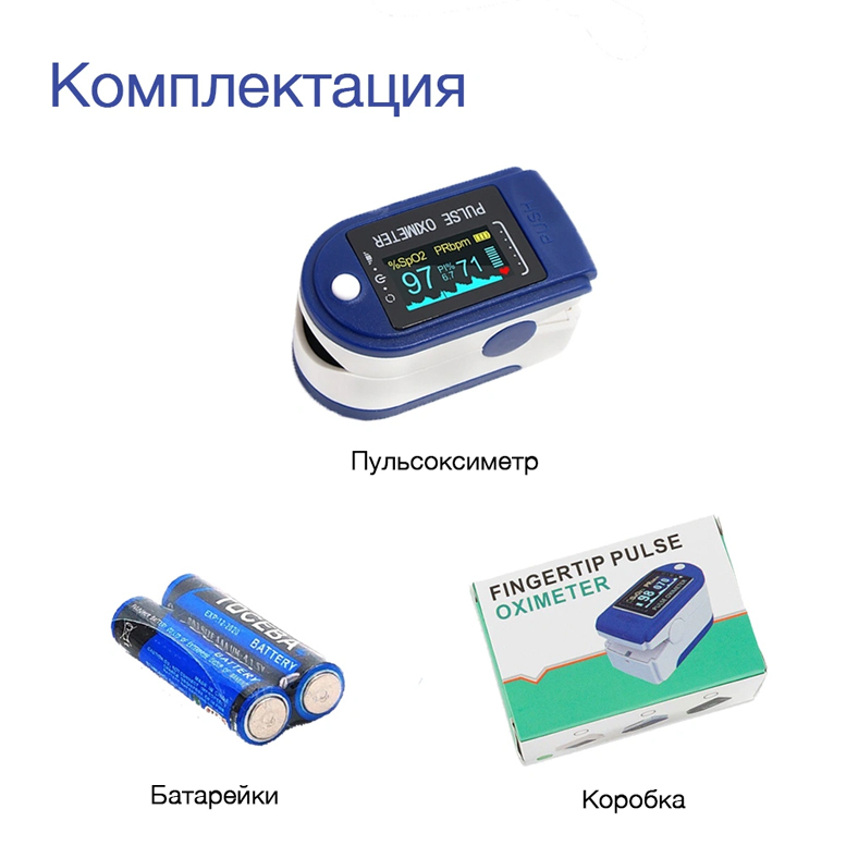 Пульсоксиметр медицинский (оксиметр) пульсометр на палец для измерения ...