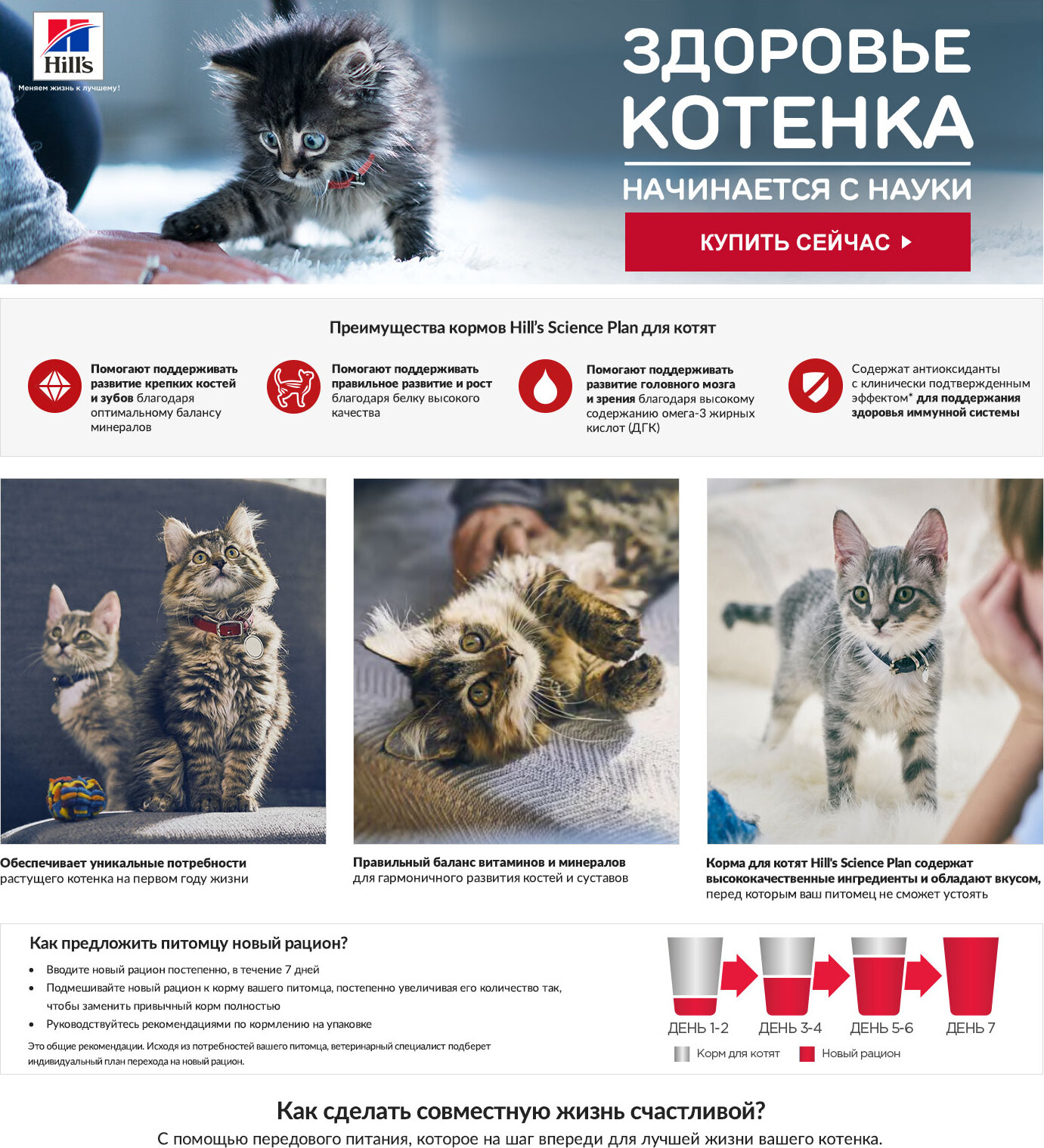 Влажный корм Hill's Science Plan для котят для здорового роста и ...