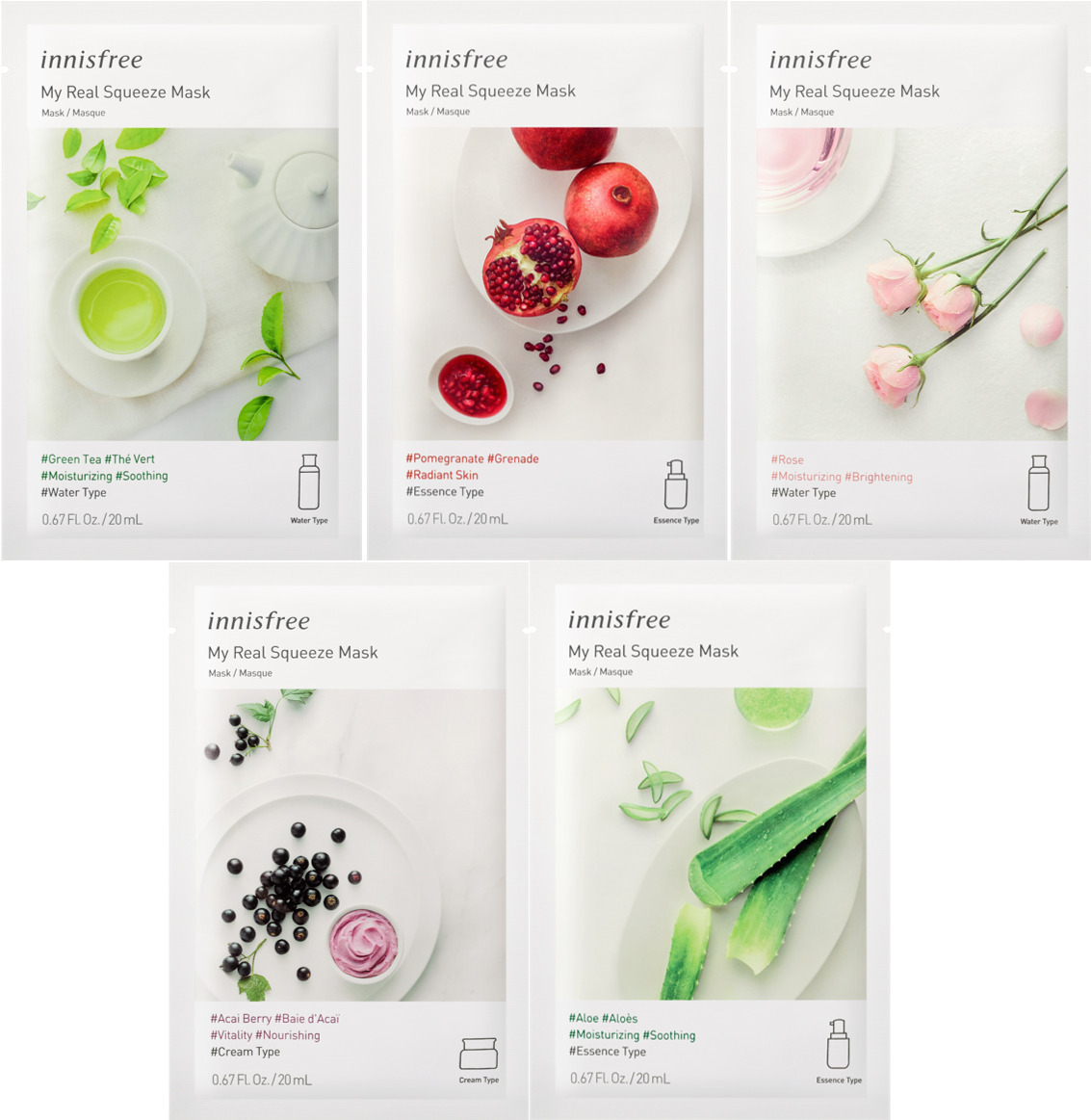 innisfree Маска для лица "My Real Squeeze", 5шт — купить в интернет ...