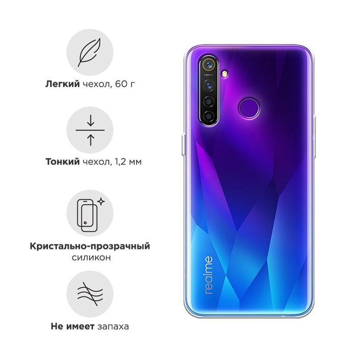 Силиконовый чехол Текстурные треугольники на Realme 5 Pro / Реалми 5 ...